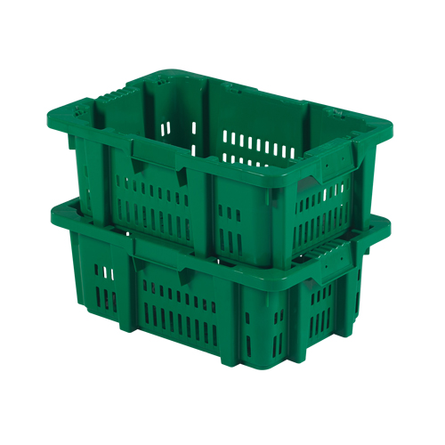 Contenant en plastique Stack-N-Nest pour la manutention des aliments, 16" x 23,9" x 8,8", Vert Groupe Belzile Dickner