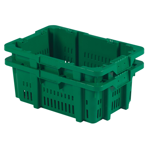 Contenant en plastique Stack-N-Nest pour la manutention des aliments, 16" x 23,9" x 8,8", Vert Groupe Belzile Dickner
