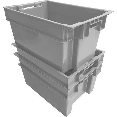Stack & Nest Container, 16" W x 12" H x 24" D, Grey Groupe Belzile Dickner