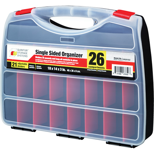 Plastic Compartment Box, 14" W x 18" D x 3" H, 26 Compartments Groupe Belzile Dickner