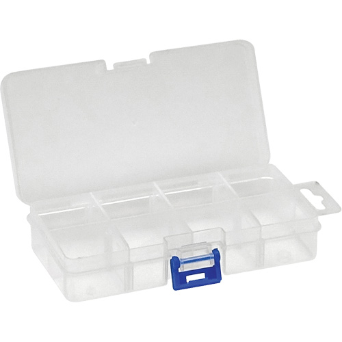Plastic Compartment Box, 2.75" W x 5.5" D x 1.25" H, 8 Compartments Groupe Belzile Dickner