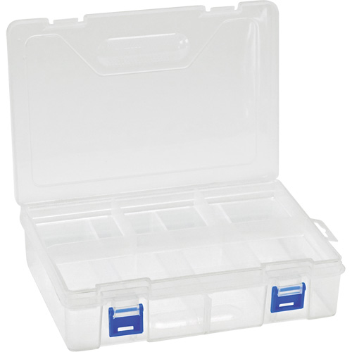 Plastic Compartment Box, 6.25" W x 9.25" D x 2.2" H, 8 Compartments Groupe Belzile Dickner