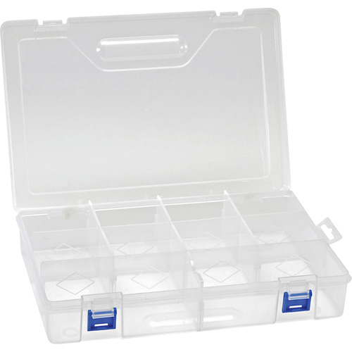 Plastic Compartment Box, 7.75" W x 11.75" D x 2.2" H, 10 Compartments Groupe Belzile Dickner