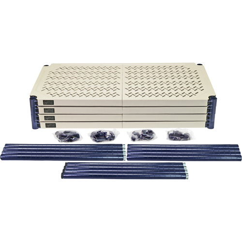 &eacute;tag&egrave;re en fils m&eacute;talliques avec tablettes en plastique, Cadre en fils m&eacute;talliques avec tablettes en plastique, Sans boulons, Capacit&eacute; 600 lb, 30" la x 72" h x 18" p Groupe Belzile Dickner
