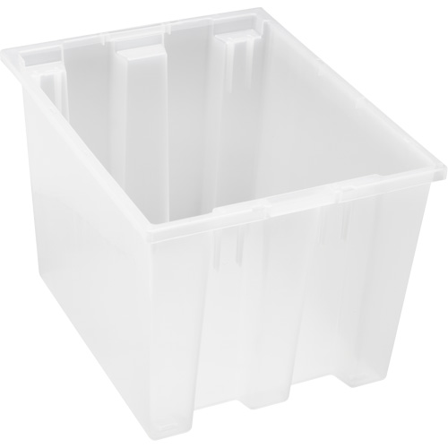 Heavy-Duty Stack & Nest Tote, 13" x 15.5" x 19.5", Clear Groupe Belzile Dickner