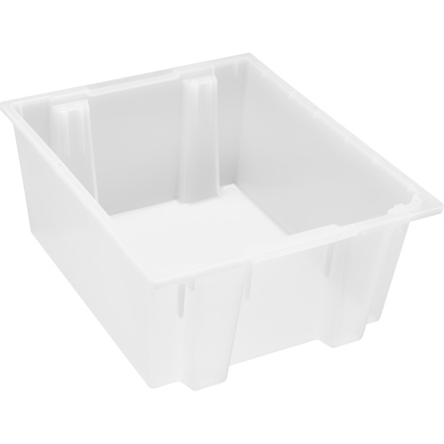 Heavy-Duty Stack & Nest Tote, 10" x 19.5" x 23.5", Clear Groupe Belzile Dickner