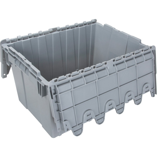 Contenant de distribution en plastique avec dessus basculant, 21,65" x 15,5" x 12,5", Gris Groupe Belzile Dickner