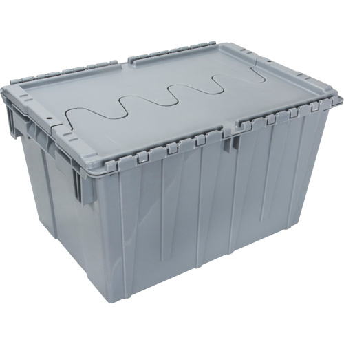 Contenant de distribution en plastique avec dessus basculant, 21,65" x 15,5" x 12,5", Gris Groupe Belzile Dickner