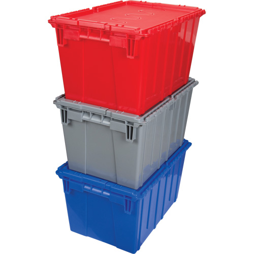 Contenant de distribution en plastique avec dessus basculant, 21,65" x 15,5" x 12,5", Gris Groupe Belzile Dickner