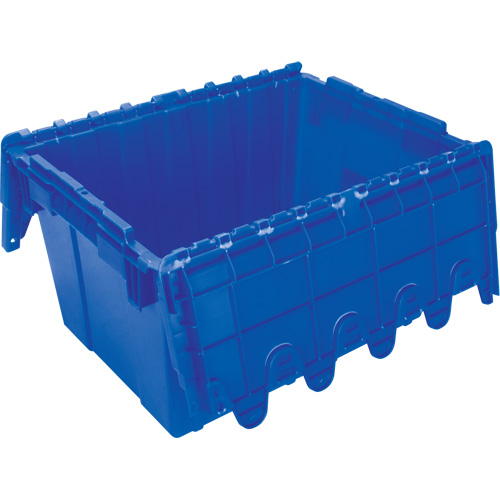 Flip Top Plastic Distribution Container, 21.65" x 15.5" x 12.5", Blue Groupe Belzile Dickner