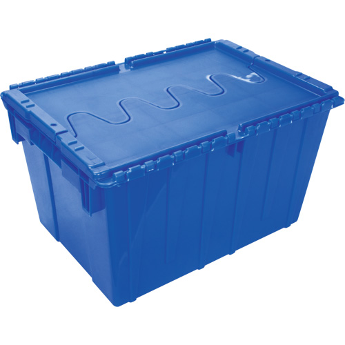 Flip Top Plastic Distribution Container, 21.65" x 15.5" x 12.5", Blue Groupe Belzile Dickner