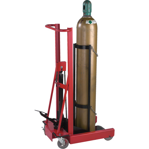 Hydraulic Cylinder Lift, Rubber Wheels, 12" W x 20" L Base, 300 lbs. Groupe Belzile Dickner