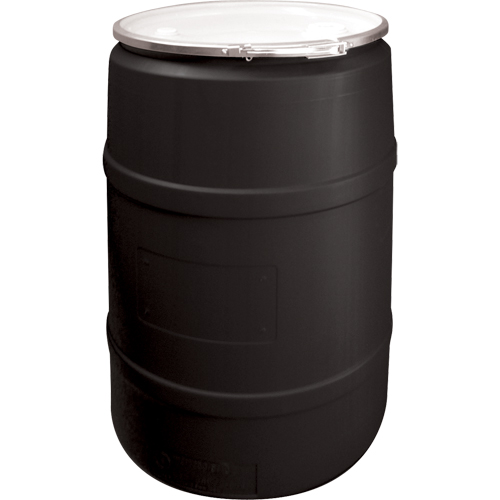 Polyethylene Drums, 55 US gal (45 imp. gal.), Open Top, Black Groupe Belzile Dickner
