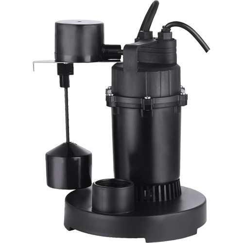 Thermoplastic Submersible Sump Pump, 2560 GPH, 115 V, 4.6 A, 1/3 HP Groupe Belzile Dickner