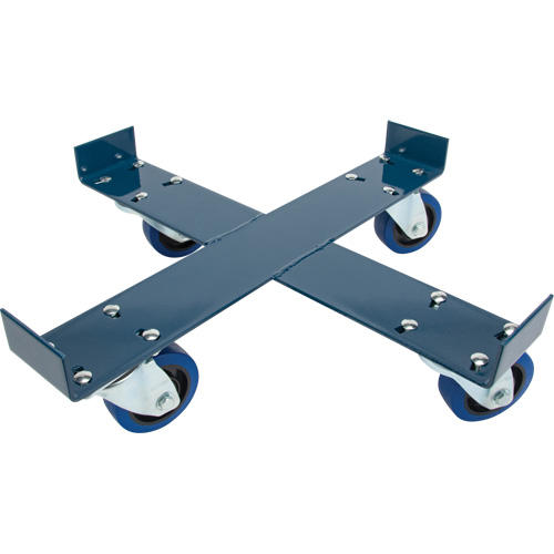 Chariot pour baril, Acier, Capacit&eacute;e 1400 lb, Diam&egrave;tre 24", Roue en &eacute;lastique bleu Groupe Belzile Dickner