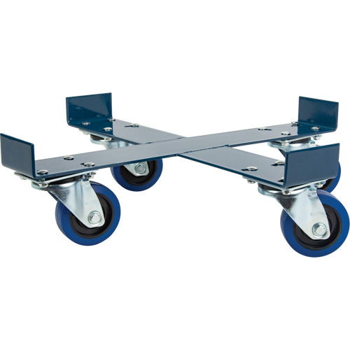 Chariot pour baril, Acier, Capacit&eacute;e 1400 lb, Diam&egrave;tre 24", Roue en &eacute;lastique bleu Groupe Belzile Dickner