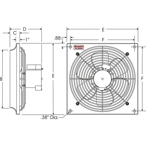 All Purpose Wall Fans, Commercial, 2 Speed, 16" Diameter Groupe Belzile Dickner