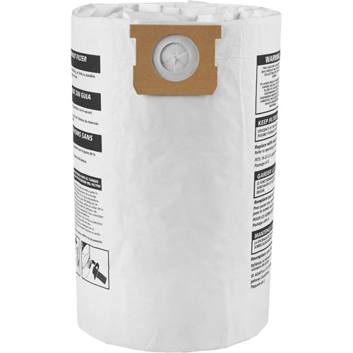 Sacs filtrants pour d&eacute;bris secs jetables de type G, 15 - 22 gal US Groupe Belzile Dickner