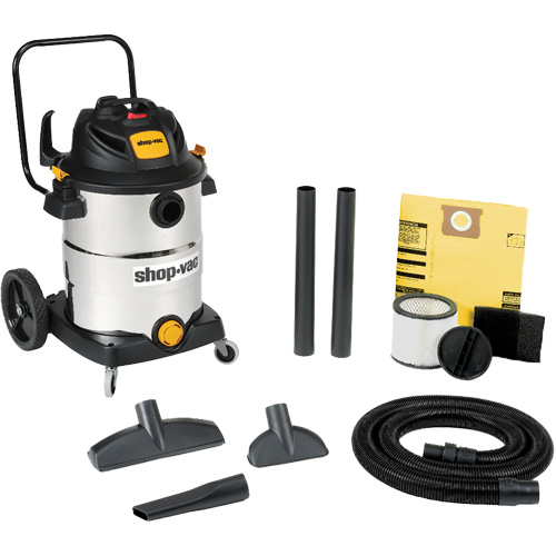 Aspirateur humide/sec en acier inoxydable pour l'atelier, 120 V, Capacit&eacute; 16 gal. Groupe Belzile Dickner