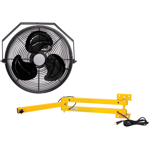 Trousse de ventilateur pour poste de travail industriel avec bras double verrouillable, Industriel, 3 vitesses, Diam&egrave;tre de 12" Groupe Belzile Dickner