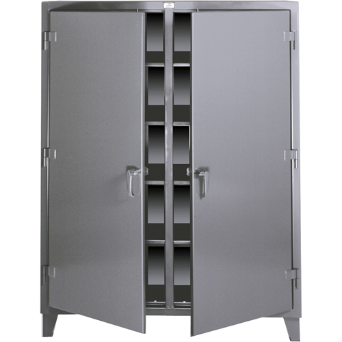 Double Shift Storage Cabinets, Steel, 8 Shelves, 72" H x 48" W x 24" D, Dark Grey Groupe Belzile Dickner