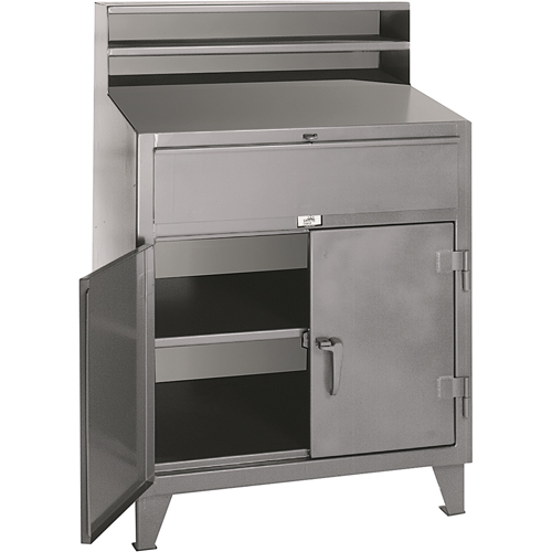 Cabinet Shop Desks, 36" W x 28" D x 54" H, Grey Groupe Belzile Dickner