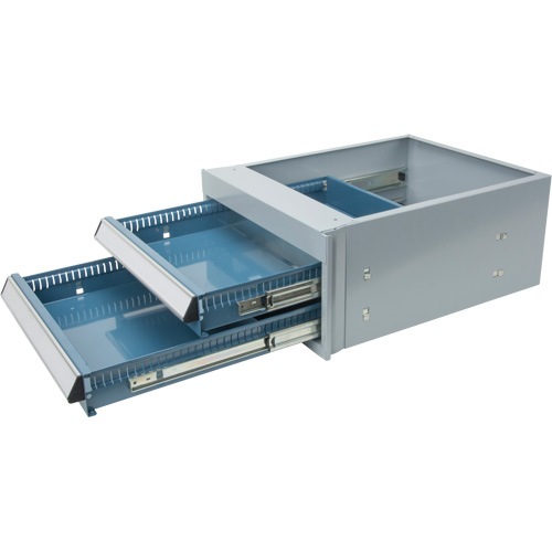 &eacute;tabli &agrave; deux tiroirs, Acier, 18" la x 21" p x 9" h Groupe Belzile Dickner