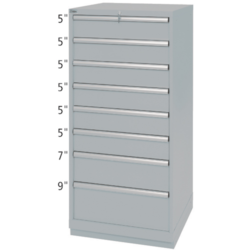 Armoires de rangement avec tiroirs, 8 tiroirs, 28-1/4" la x 28-1/2" p x 59-1/2" h, Gris Groupe Belzile Dickner