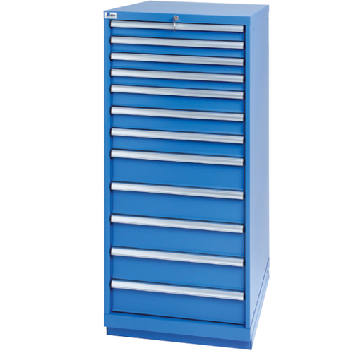 Armoires de rangement avec tiroirs, 12 tiroirs, 28-1/4" la x 28-1/2" p x 59-1/2" h, Bleu brillant Groupe Belzile Dickner