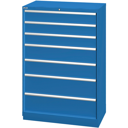 Armoires de rangement avec tiroirs, 7 tiroirs, 40-1/4" la x 22-1/2" p x 59-1/2" h, Bleu brillant Groupe Belzile Dickner