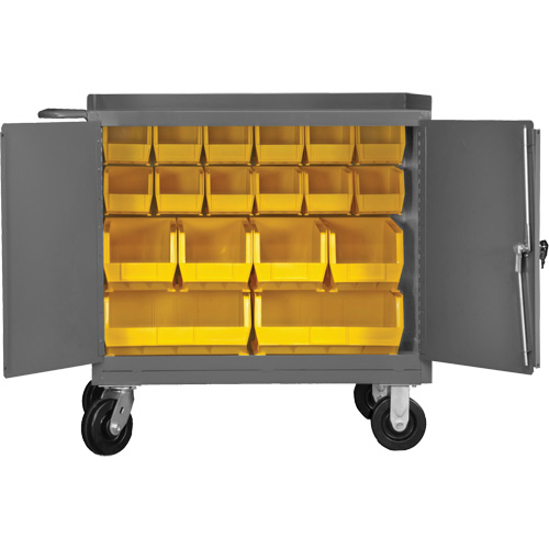 Mobile Workbench Cabinet with Bins, Steel Surface Groupe Belzile Dickner