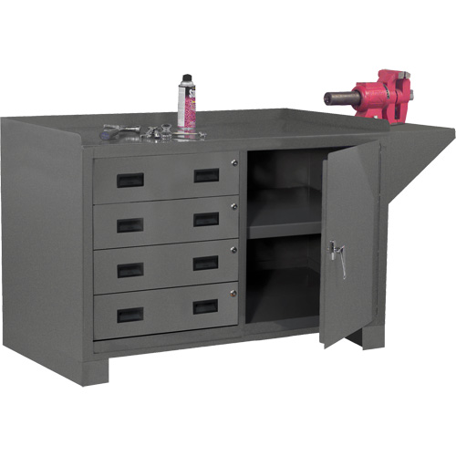 Stationary Workstation, Steel Surface, 60-1/8" W x 24-1/4" D x 36-1/4" H Groupe Belzile Dickner
