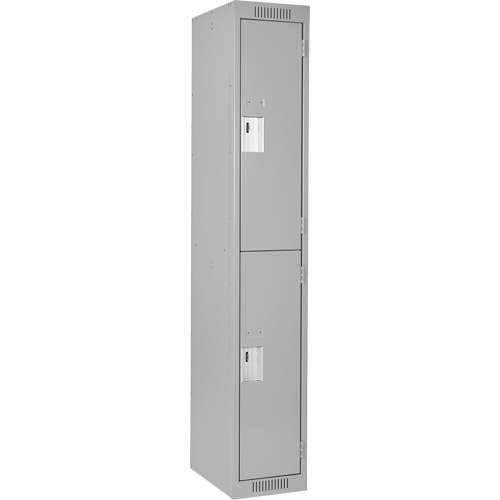 Clean Line Lockers, 2 -tier, 12" x 18" x 72", Steel, Grey, Rivet (Assembled) Groupe Belzile Dickner