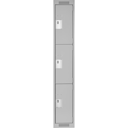 Casiers Clean Line, 3 niveaux, 12" x 18" x 72", Acier, Gris, Rivet (assembl&eacute;) Groupe Belzile Dickner