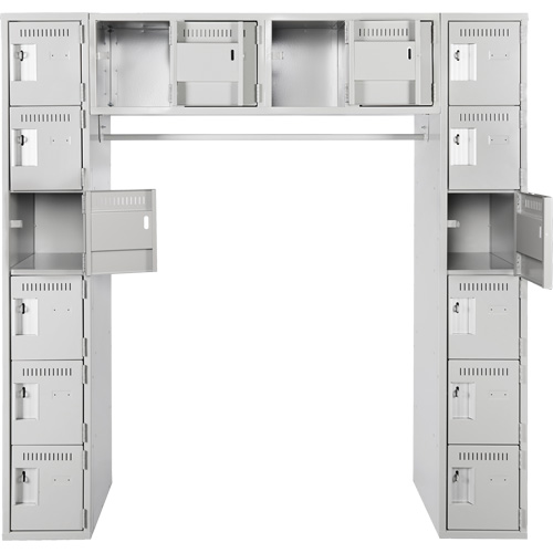 Assembled Archettes Clean Line Economy Lockers, 16 -tier, Bank of 3, 18" x 72" x 12", Steel Groupe Belzile Dickner