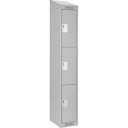 Casiers Clean Line, 3 niveaux, 12" x 18" x 78", Acier, Gris, Rivet (assembl&eacute;) Groupe Belzile Dickner