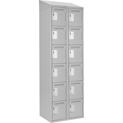Clean Line Lockerette , 6 -tier, Bank of 2, 24" x 18" x 78", Steel, Grey, Rivet (Assembled) Groupe Belzile Dickner