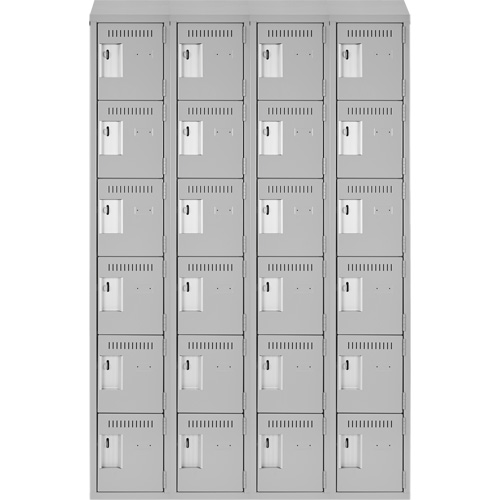 Clean Line Lockerette , 6 -tier, Bank of 4, 48" x 18" x 78", Steel, Grey, Rivet (Assembled) Groupe Belzile Dickner