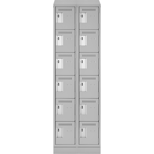 Clean Line Lockerette, 6 -tier, Bank of 2, 24" x 18" x 82", Steel, Grey, Rivet (Assembled) Groupe Belzile Dickner