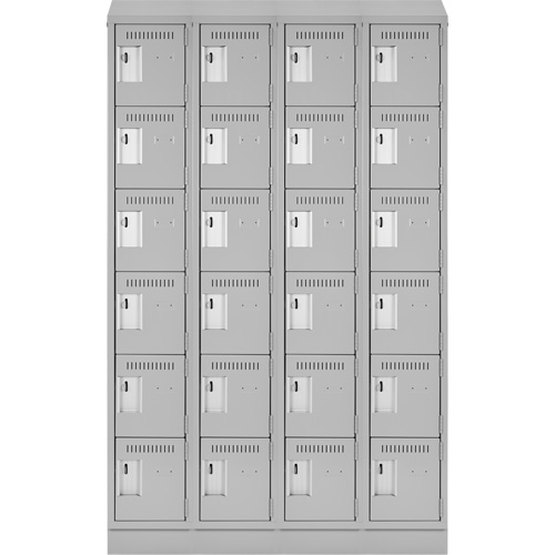 Clean Line Lockerette, 6 -tier, Bank of 4, 48" x 18" x 82", Steel, Grey, Rivet (Assembled) Groupe Belzile Dickner