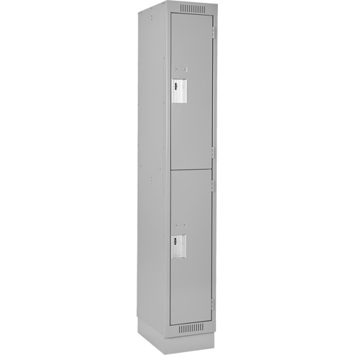 Casiers Clean Line, 2 niveaux, 12" x 18" x 76", Acier, Gris, Rivet (assembl&eacute;) Groupe Belzile Dickner