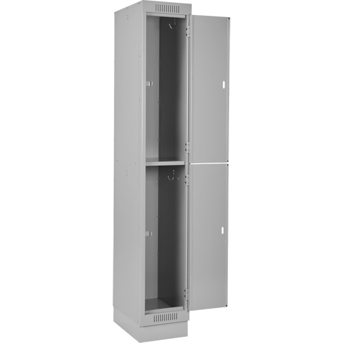 Clean Line Lockers, 2 -tier, Bank of 3, 36" x 18" x 76", Steel, Grey, Rivet (Assembled) Groupe Belzile Dickner
