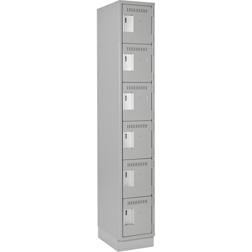 Clean Line Lockerette, 6 -tier, 12" x 18" x 76", Steel, Grey, Rivet (Assembled) Groupe Belzile Dickner