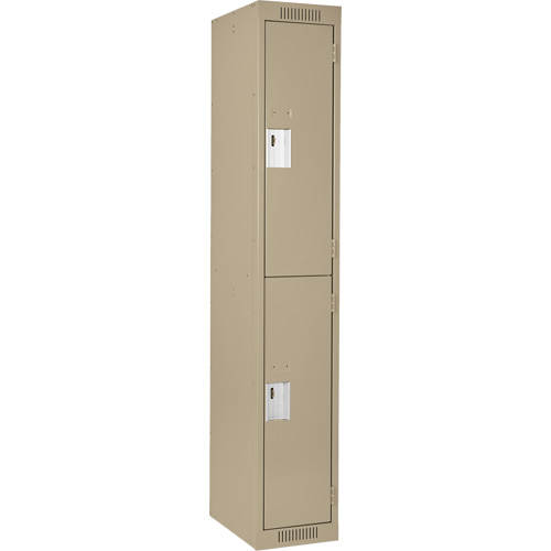 Casiers Clean Line, 2 niveaux, 12" x 18" x 72", Acier, Beige, Rivet (assembl&eacute;) Groupe Belzile Dickner