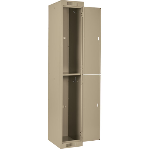 Clean Line Lockers, 2 -tier, Bank of 3, 36" x 18" x 72", Steel, Beige, Rivet (Assembled) Groupe Belzile Dickner