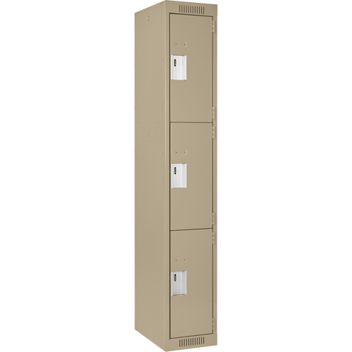 Casiers Clean Line, 3 niveaux, 12" x 18" x 72", Acier, Beige, Rivet (assembl&eacute;) Groupe Belzile Dickner