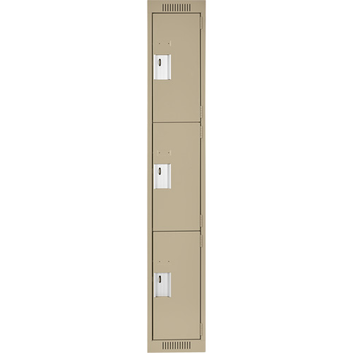 Casiers Clean Line, 3 niveaux, 12" x 18" x 72", Acier, Beige, Rivet (assembl&eacute;) Groupe Belzile Dickner