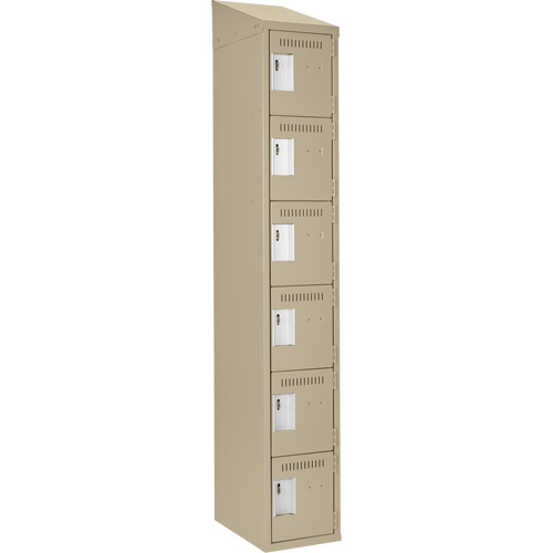 Clean Line Lockerette, 6 -tier, 12" x 18" x 78", Steel, Beige, Rivet (Assembled) Groupe Belzile Dickner