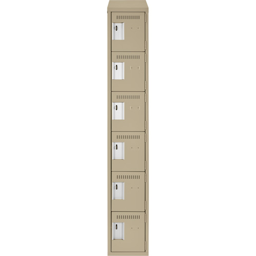 Clean Line Lockerette, 6 -tier, 12" x 18" x 78", Steel, Beige, Rivet (Assembled) Groupe Belzile Dickner