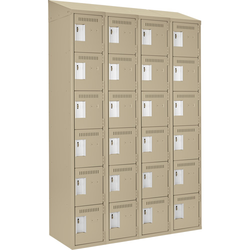 Clean Line Lockerette, 6 -tier, Bank of 4, 48" x 18" x 78", Steel, Beige, Rivet (Assembled) Groupe Belzile Dickner